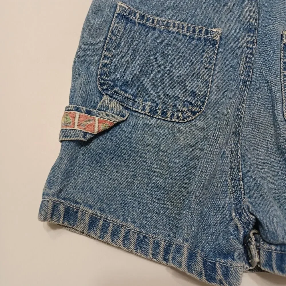 Honors Baby 18 Months Denim Shortalls Blue Adjustable Strap Overall Shorts Stars